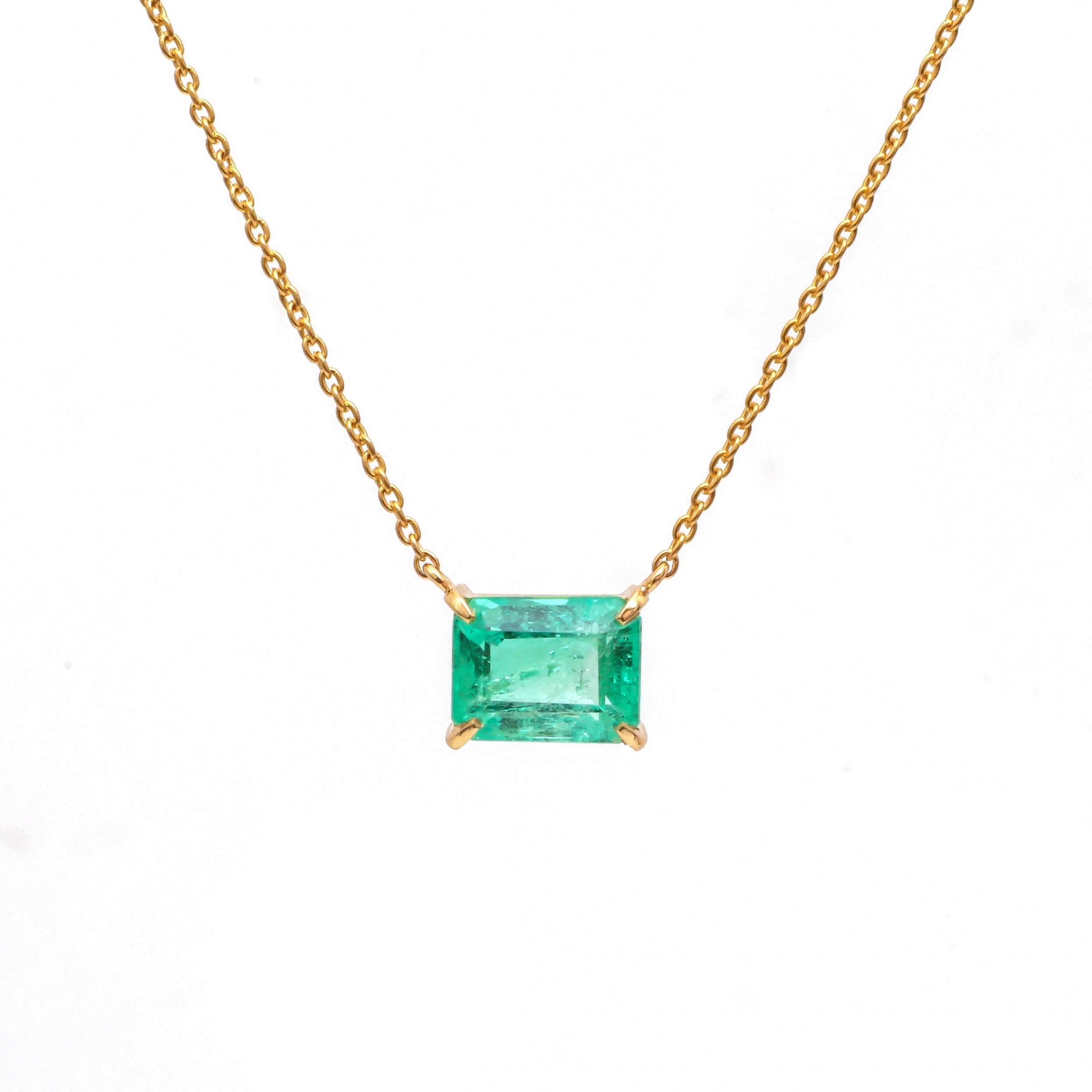JPNC-763/10174 Colombian Emerald Necklace | 18K