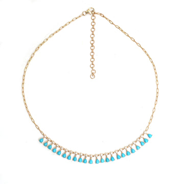 JPNC-768/10360 Turquoise Diamond Necklace | 14K