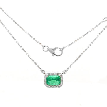 JPNC-769/10371 Emerald Diamond Necklace | 18K