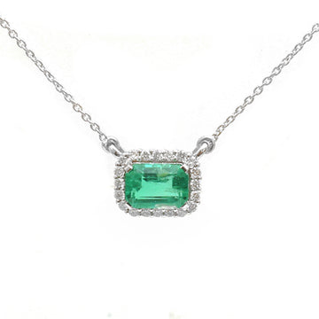 JPNC-770/10372 Emerald Diamond Necklace | 18K
