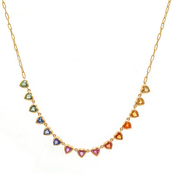 JPNC-774/10405 Rainbow Sapphire Necklace | 14K