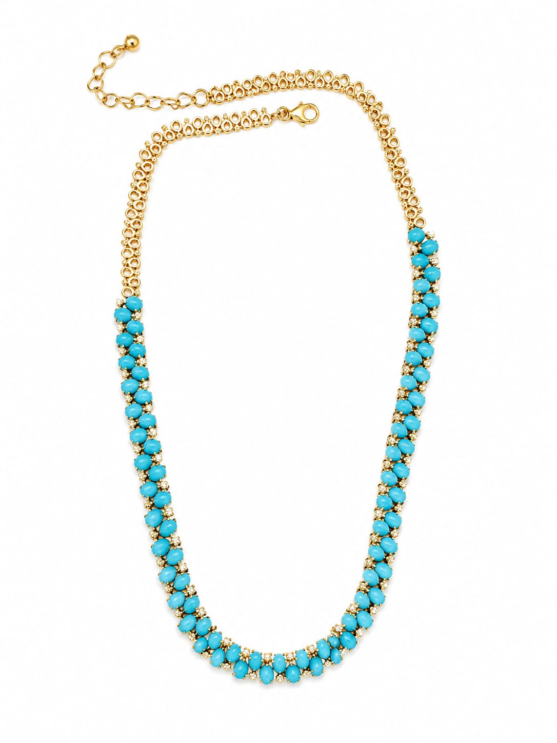 JPNC-775/10416 Turquoise Diamond Necklace | 14K