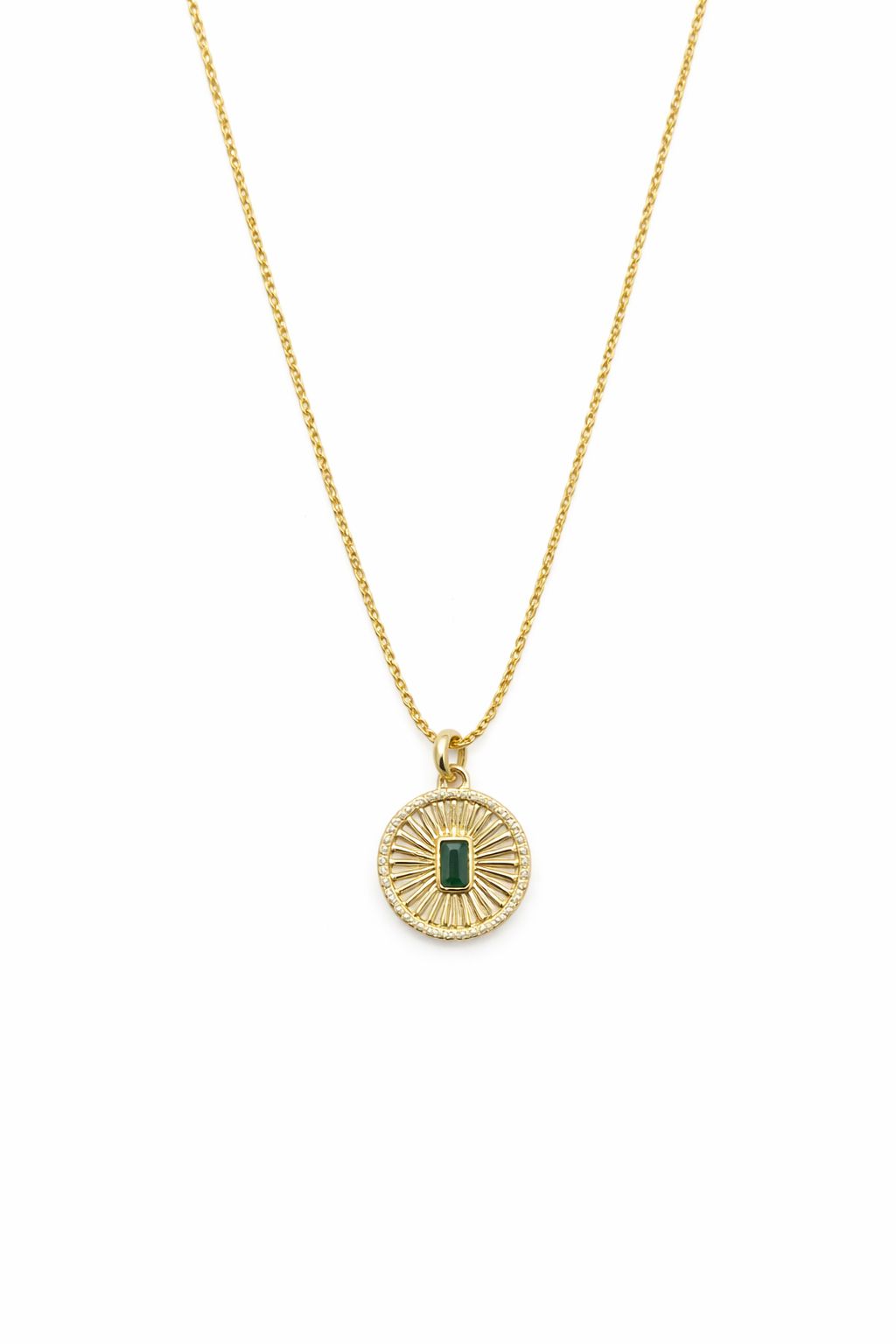 JPNC-784/10542 Emerald Diamond Necklace | 14K