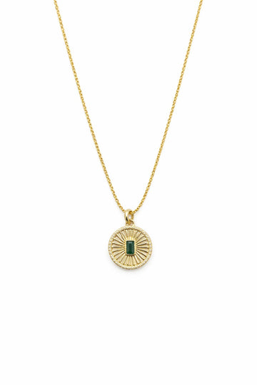 JPNC-784/10542 Emerald Diamond Necklace | 14K