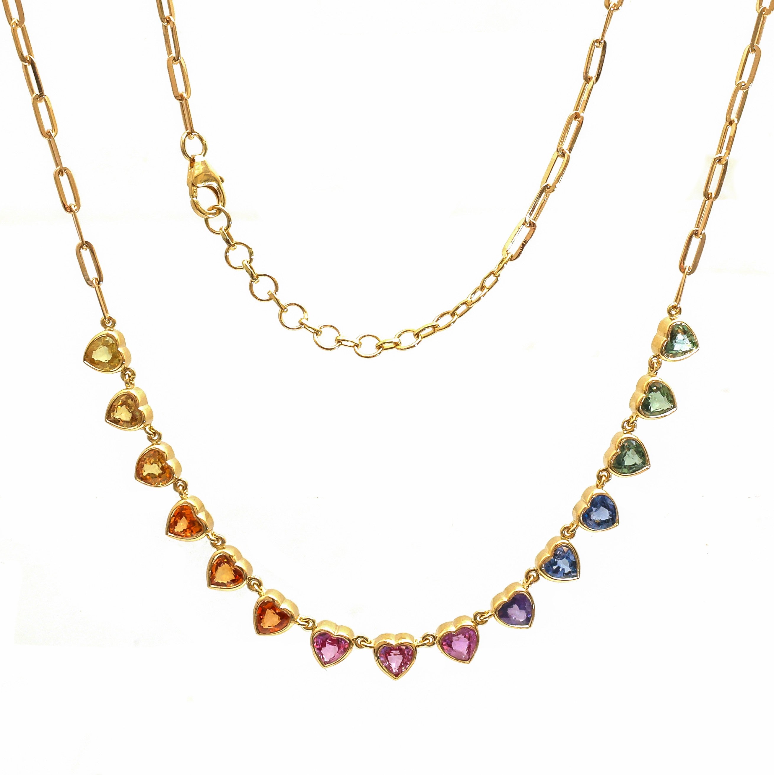 JPNC-788/10677 Rainbow Sapphire Necklace | 18K