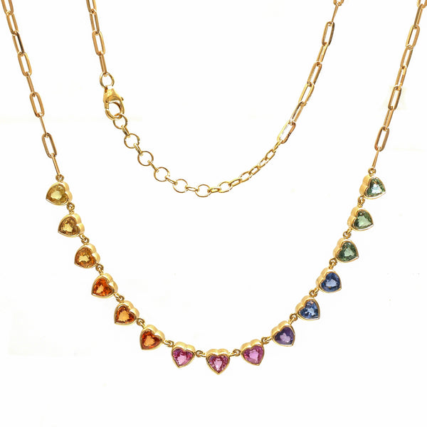 JPNC-788/10677 Rainbow Sapphire Necklace | 18K