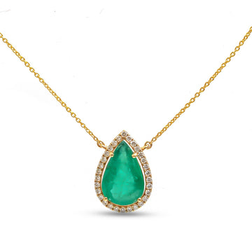 JPNC-789/10736 Emerald Diamond Necklace | 18K