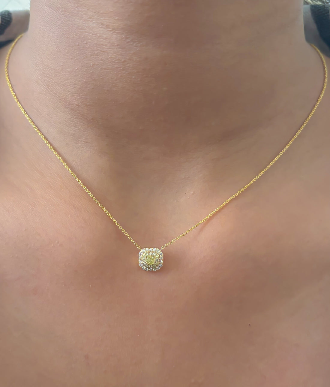 JPNC-791/10771 Yellow Diamond Diamond Necklace | 18K