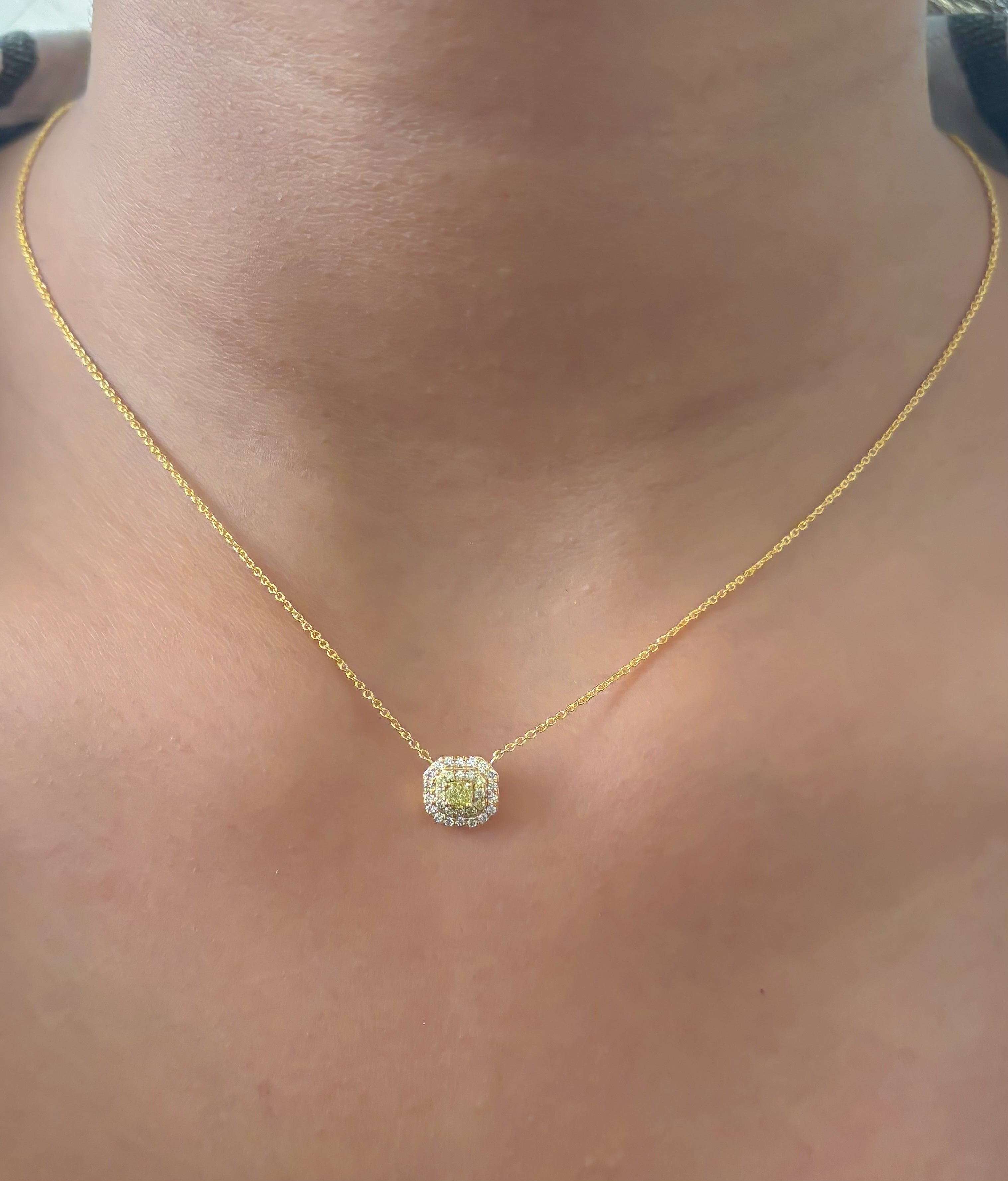JPNC-791/10771 Yellow Diamond Diamond Necklace | 18K