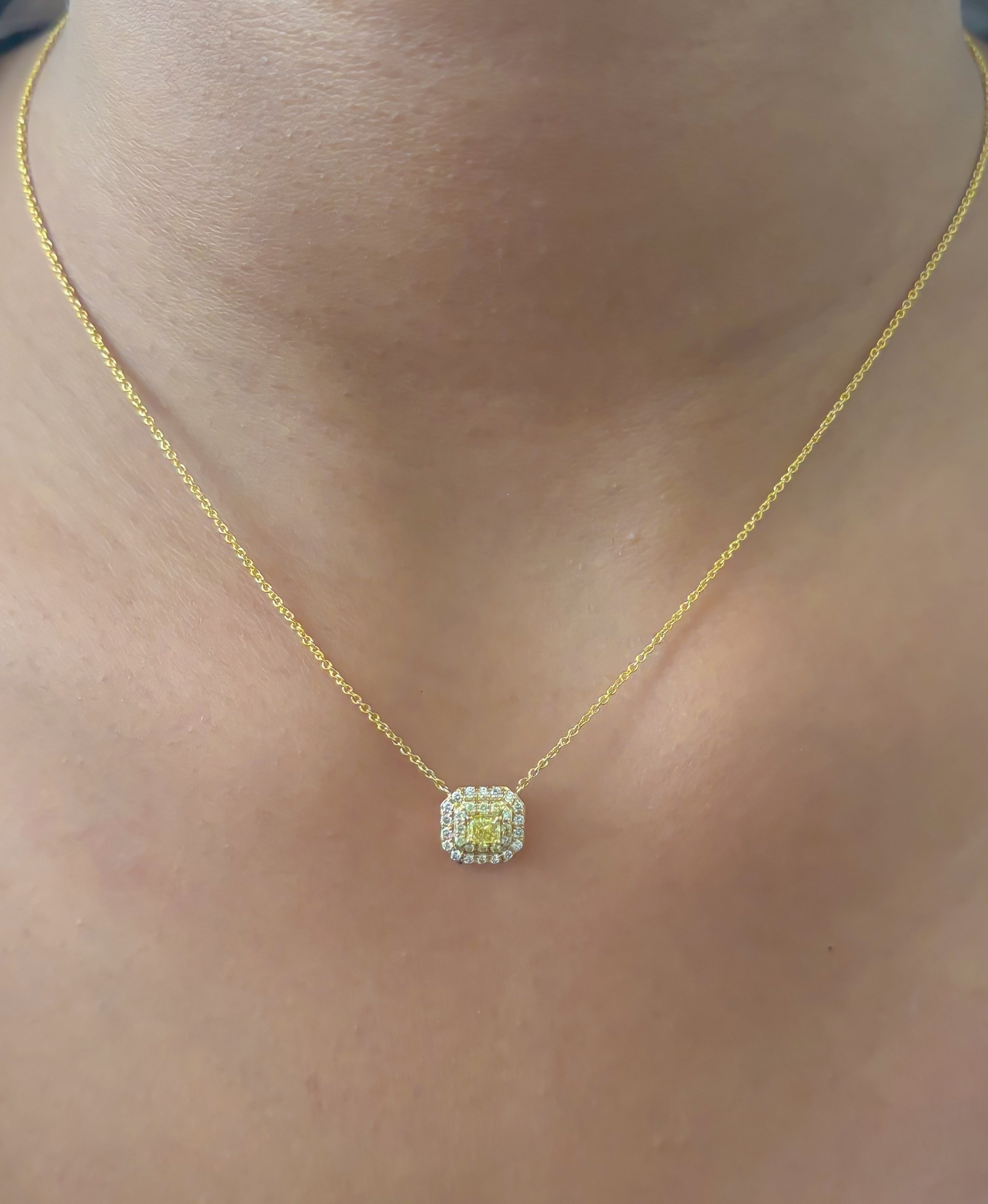 JPNC-792/10772 Yellow Diamond Diamond Necklace | 18K