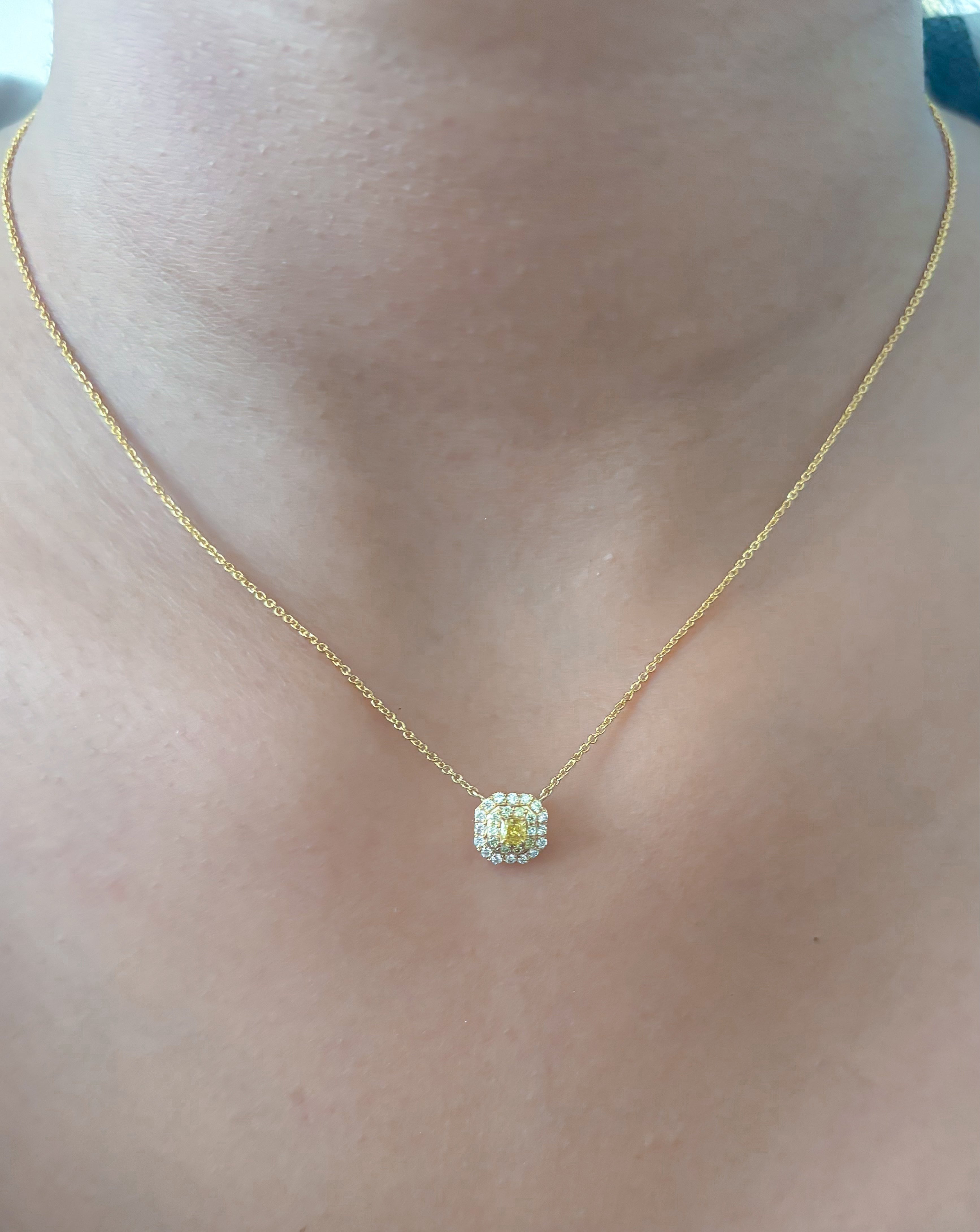 JPNC-793/10773 Yellow Diamond Diamond Necklace | 18K