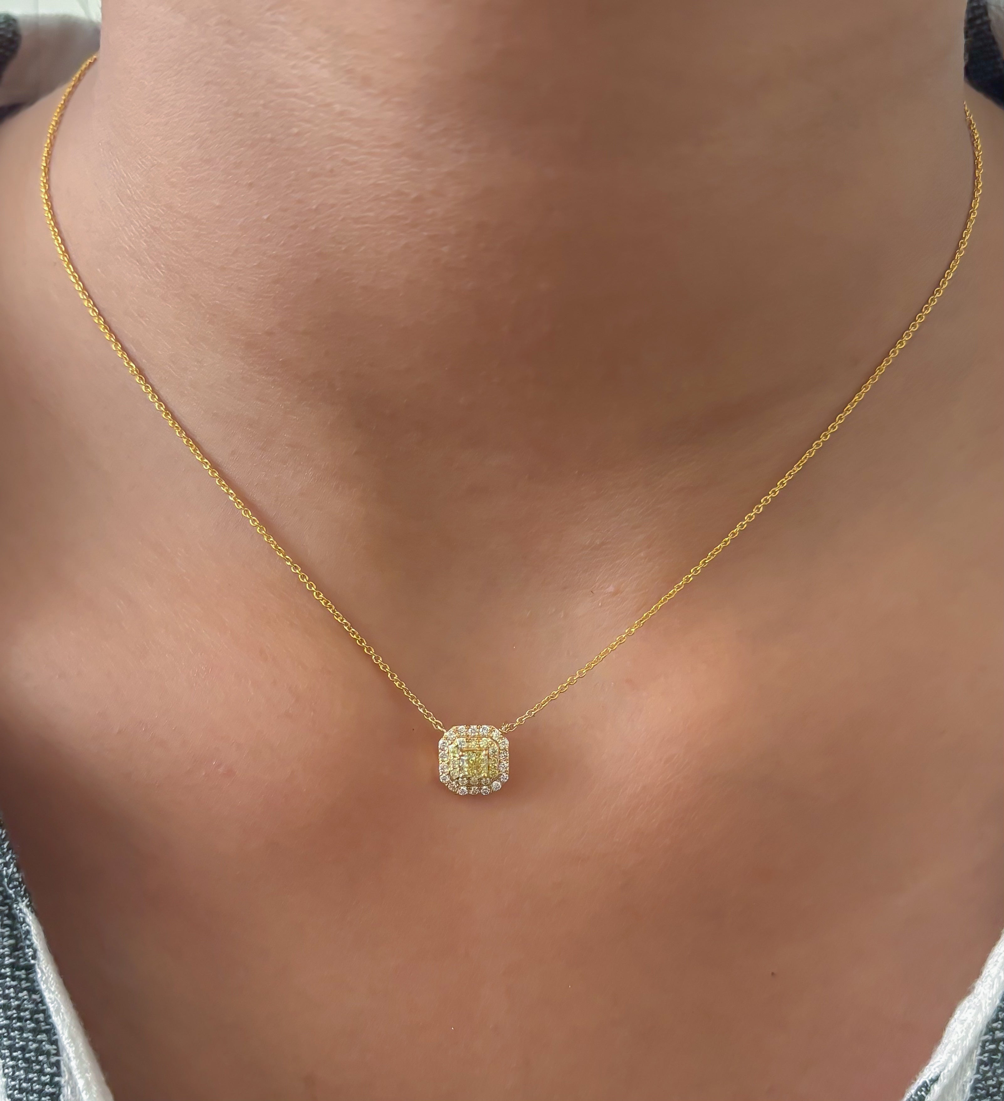 JPNC-794/10774 Yellow Diamond Diamond Necklace | 18K