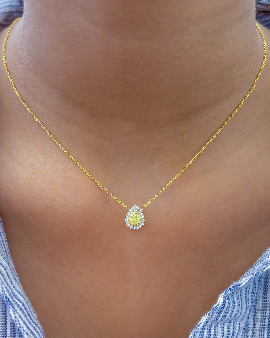 JPNC-801/10934 Yellow Diamond Diamond Necklace | 18K