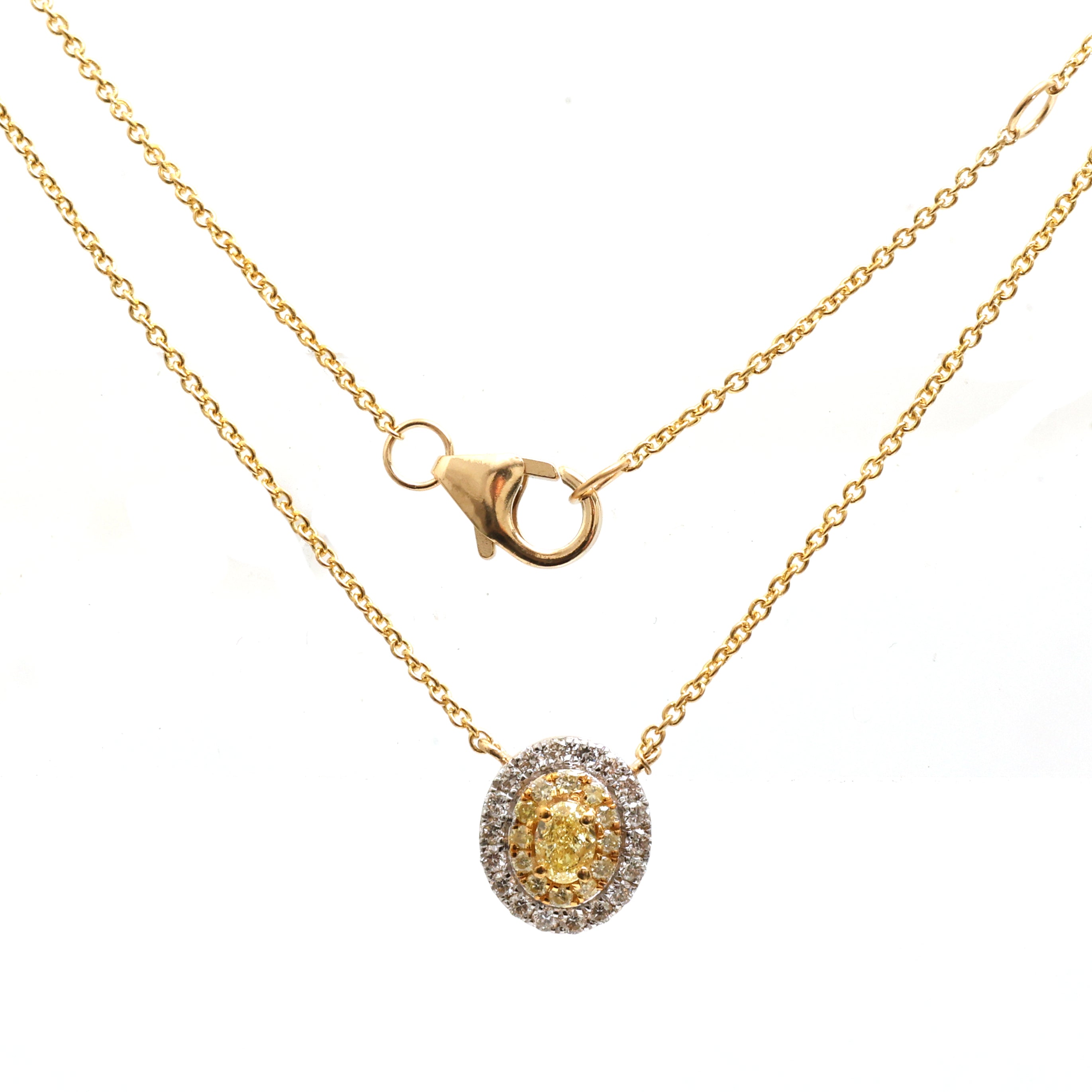 JPNC-805/10938 Yellow Diamond Diamond Necklace | 18K