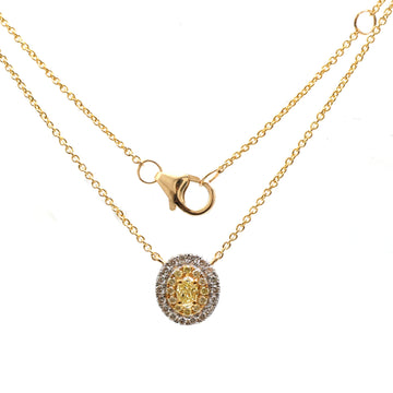 JPNC-806/10939 Yellow Diamond Diamond Necklace | 18K