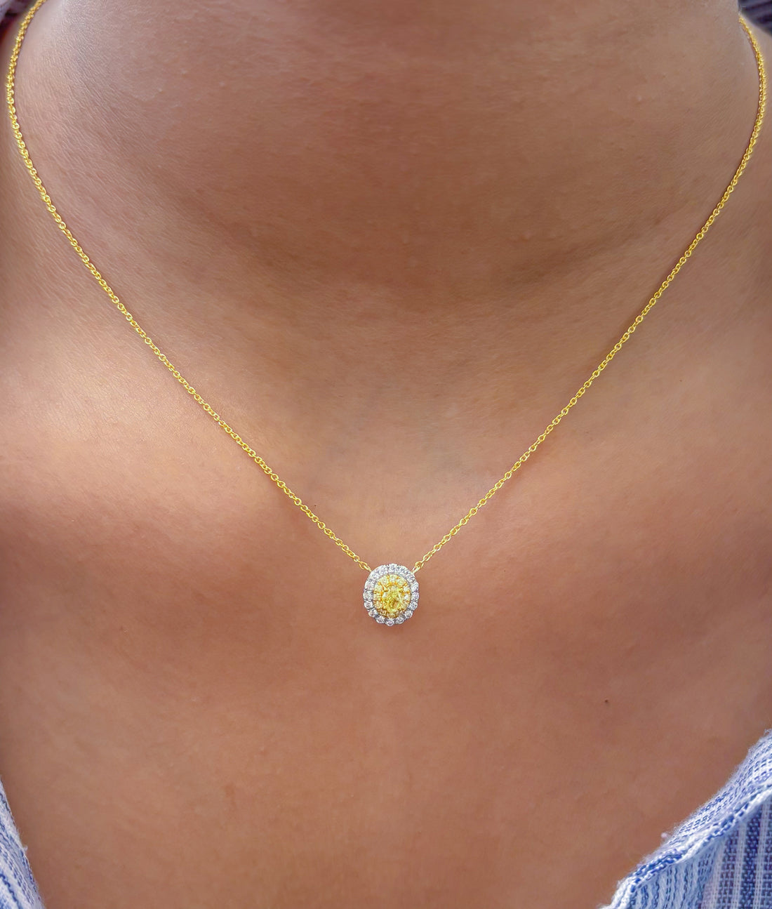 JPNC-807/10940 Yellow Diamond Diamond Necklace | 18K