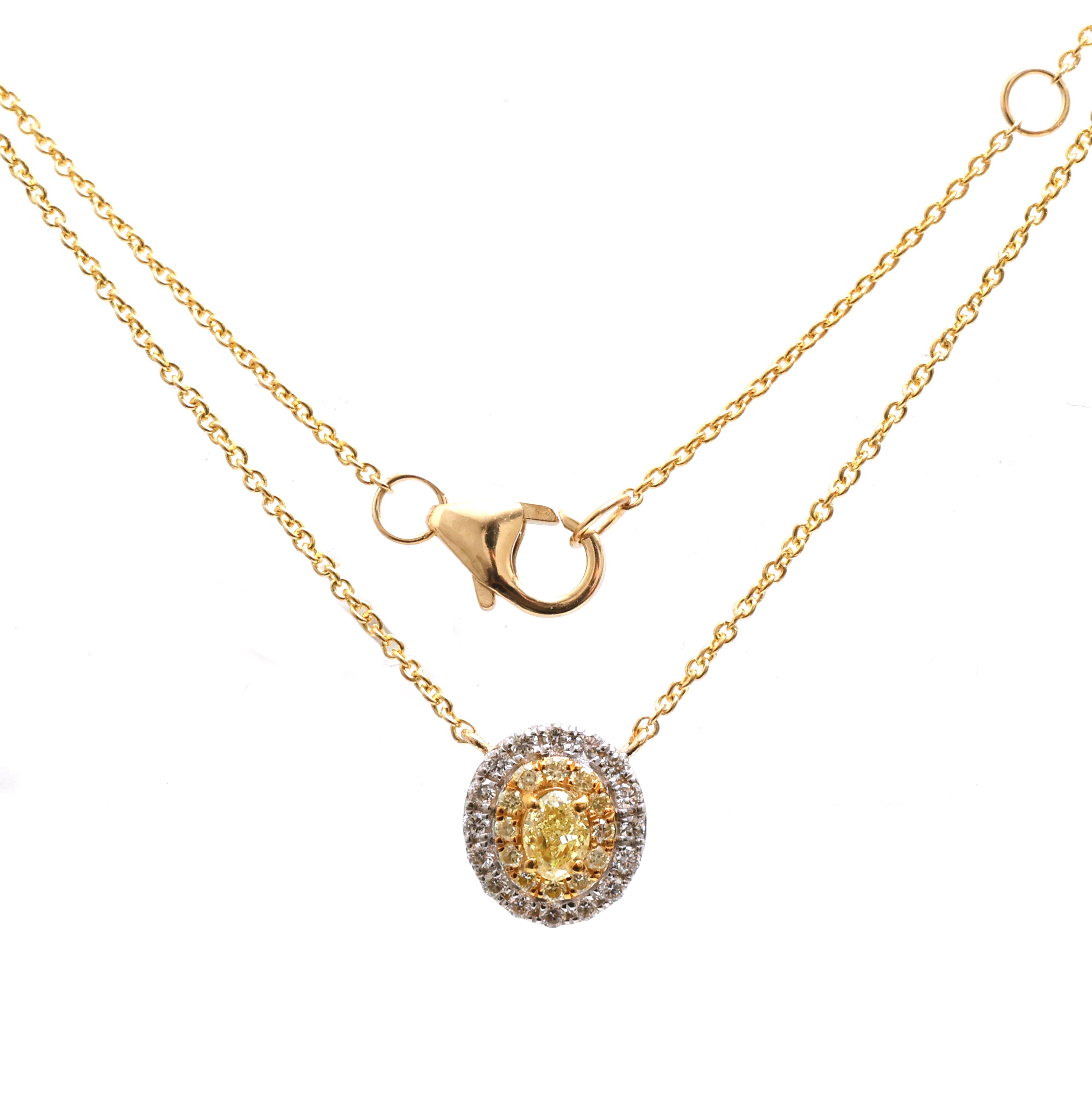 JPNC-807/10940 Yellow Diamond Diamond Necklace | 18K
