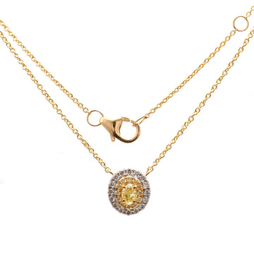 JPNC-807/10940 Yellow Diamond Diamond Necklace | 18K