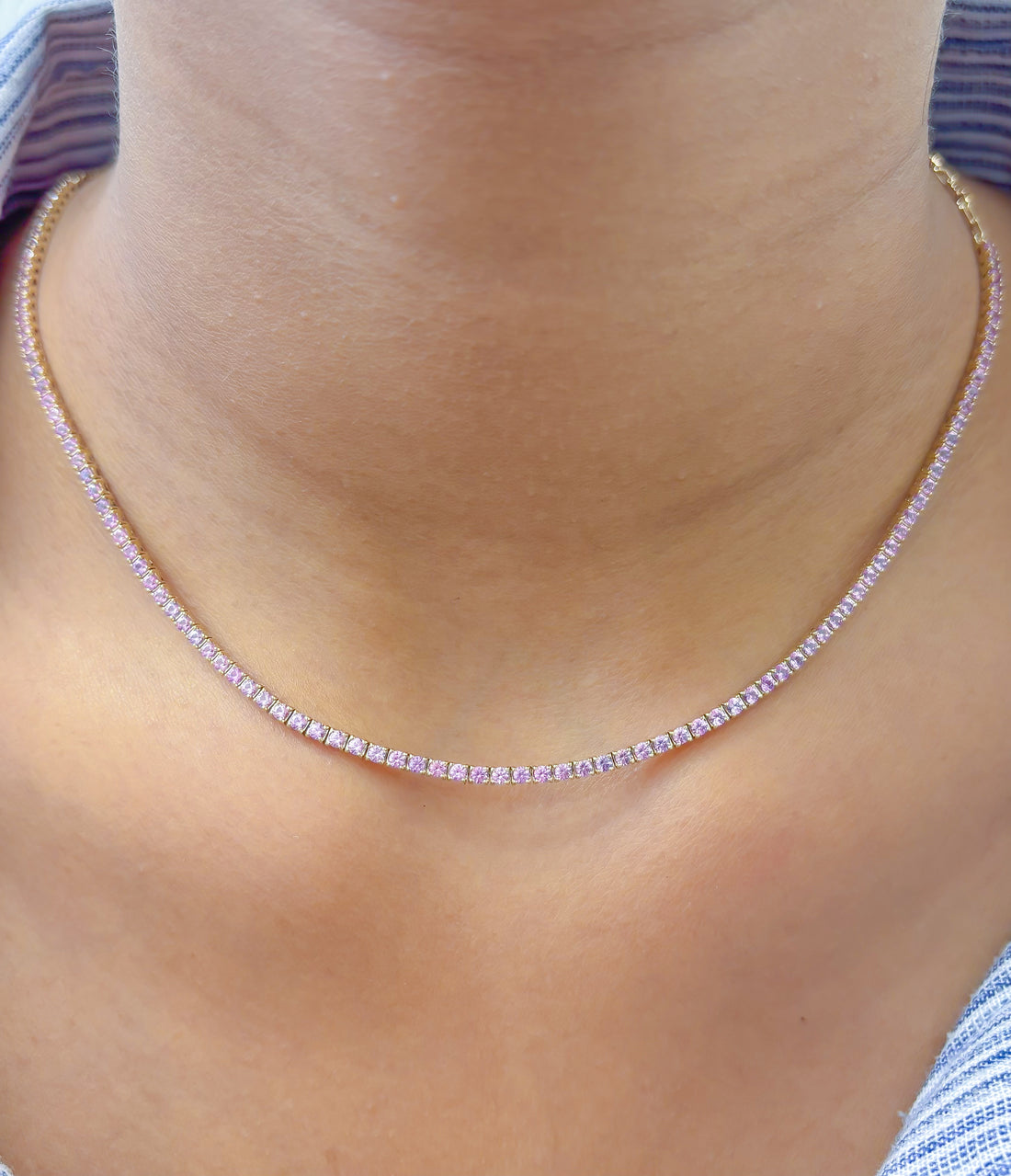 JPNC-809/10993 Pink Sapphire Necklace | 14K