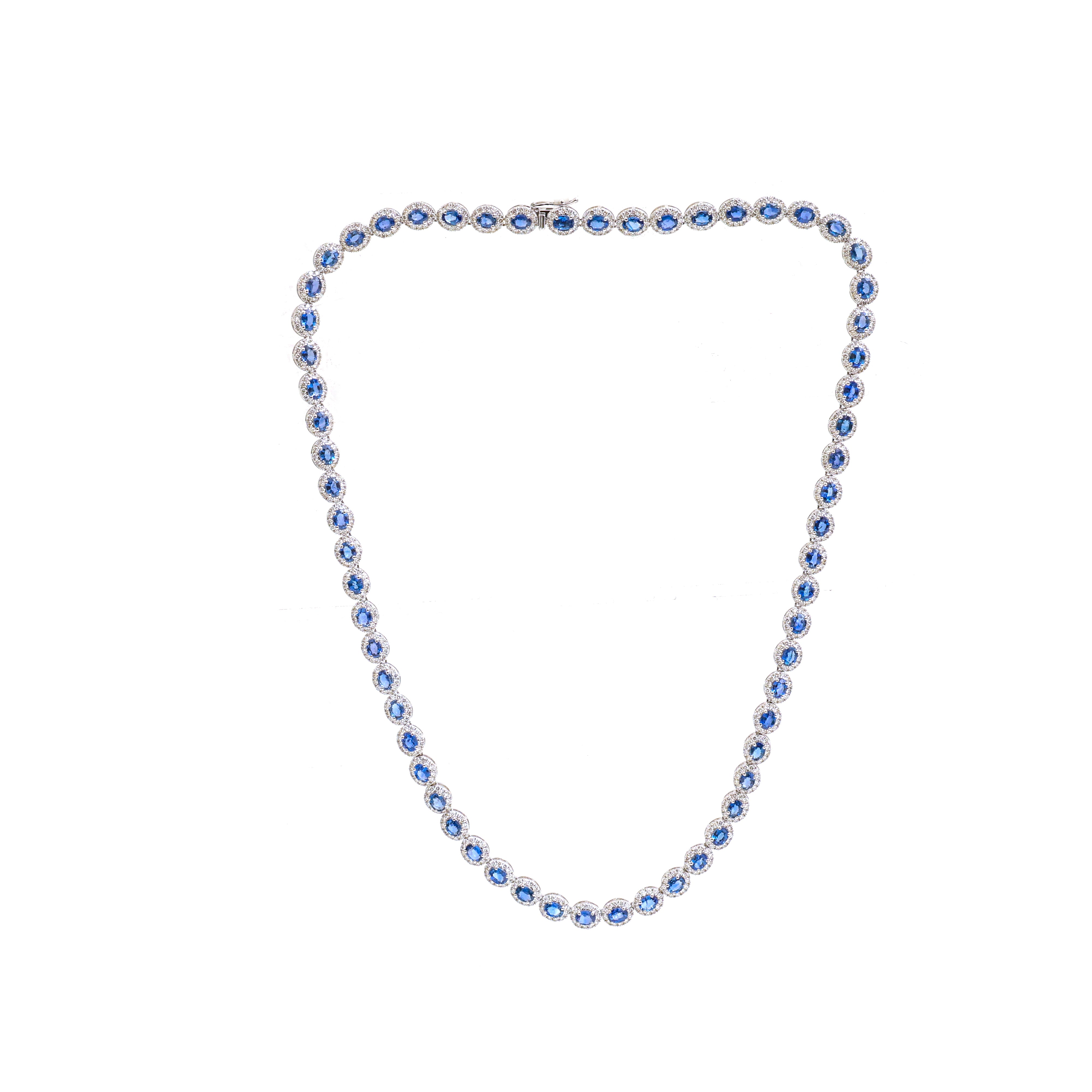 JPNC-812/11205 Blue Sapphire Diamond Necklace | 18K
