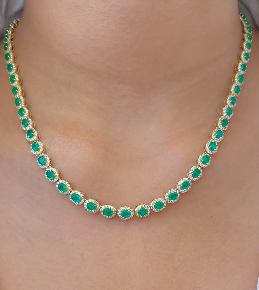 JPNC-816/11248 Emerald Diamond Necklace | 18K