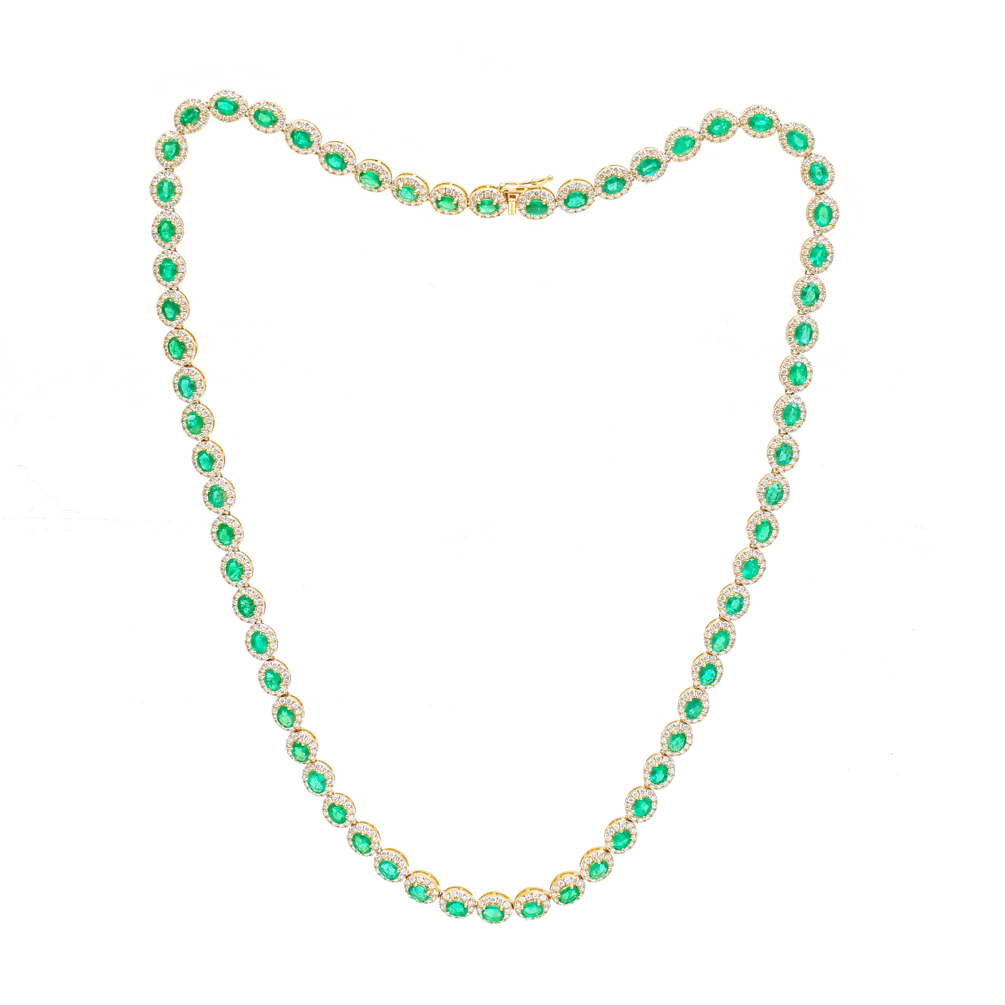 JPNC-816/11248 Emerald Diamond Necklace | 18K