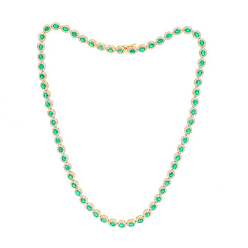 JPNC-816/11248 Emerald Diamond Necklace | 18K