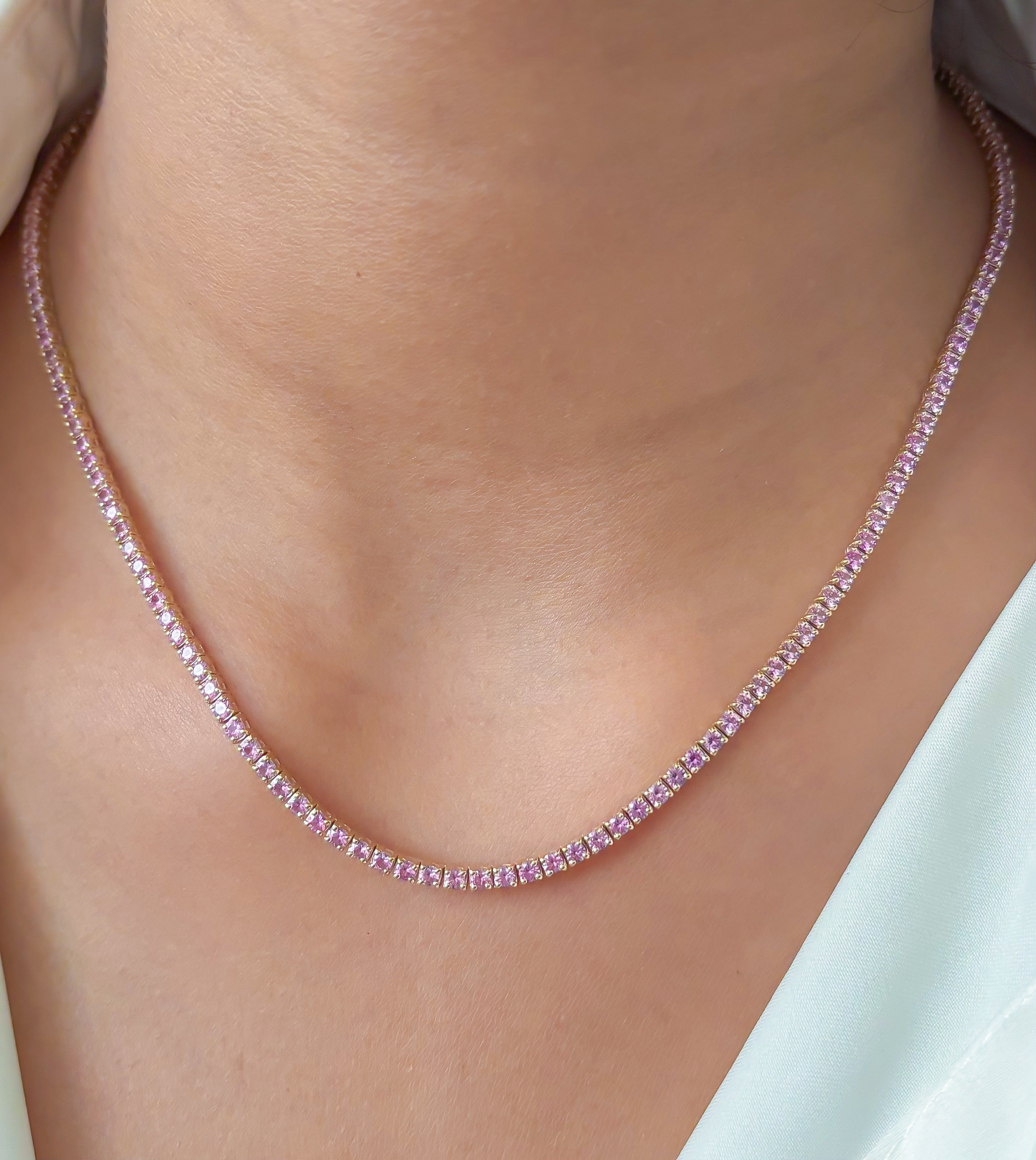 JPNC-818/11399 Pink Sapphire Necklace | 14K