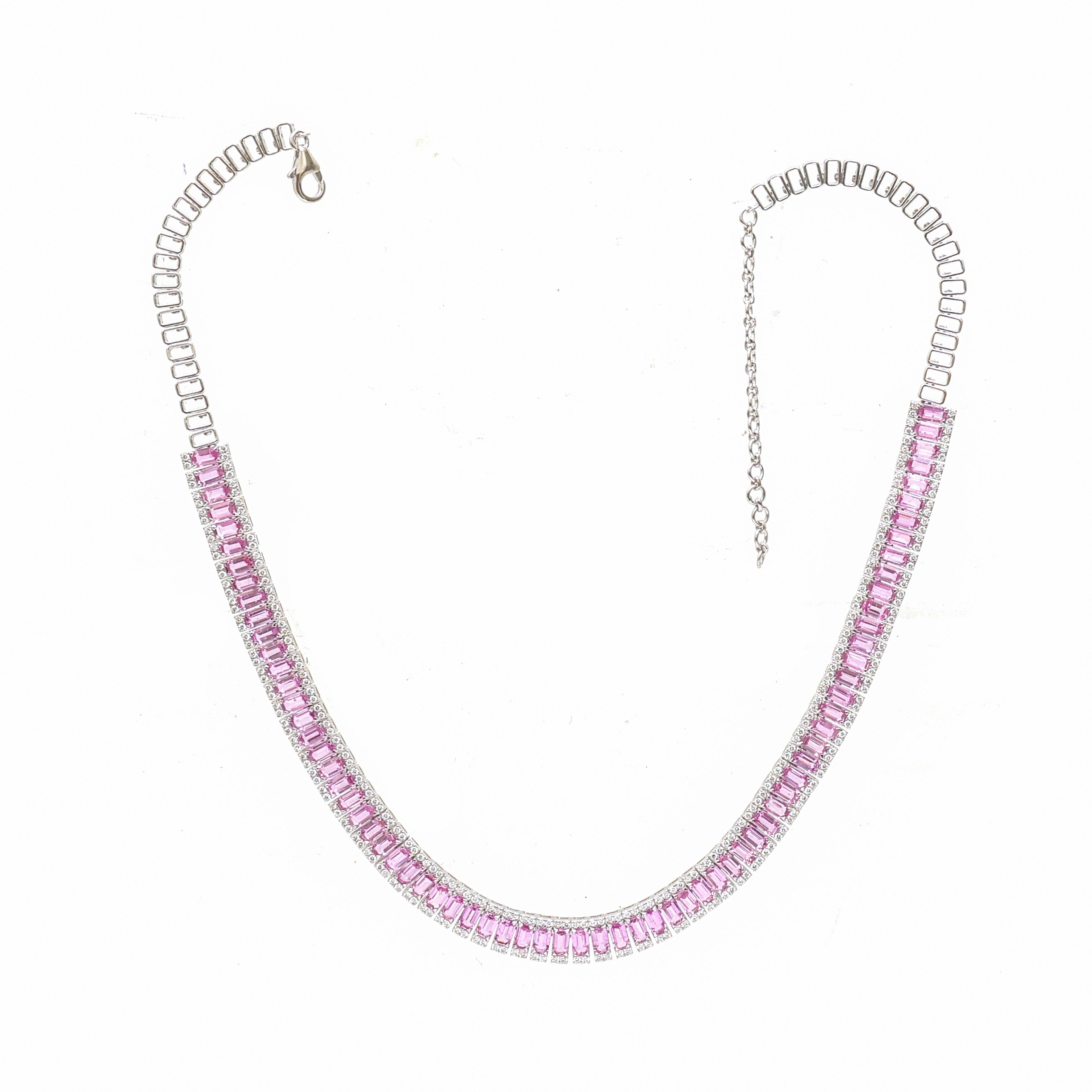 JPNC-826/11889 Pink Sapphire Diamond Necklace | 18K