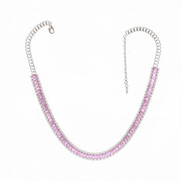 JPNC-826/11889 Pink Sapphire Diamond Necklace | 18K