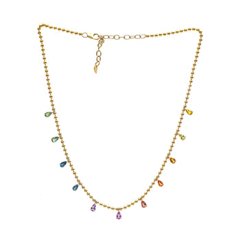 JPNC-835/12673 Rainbow Sapphire Necklace | 14K