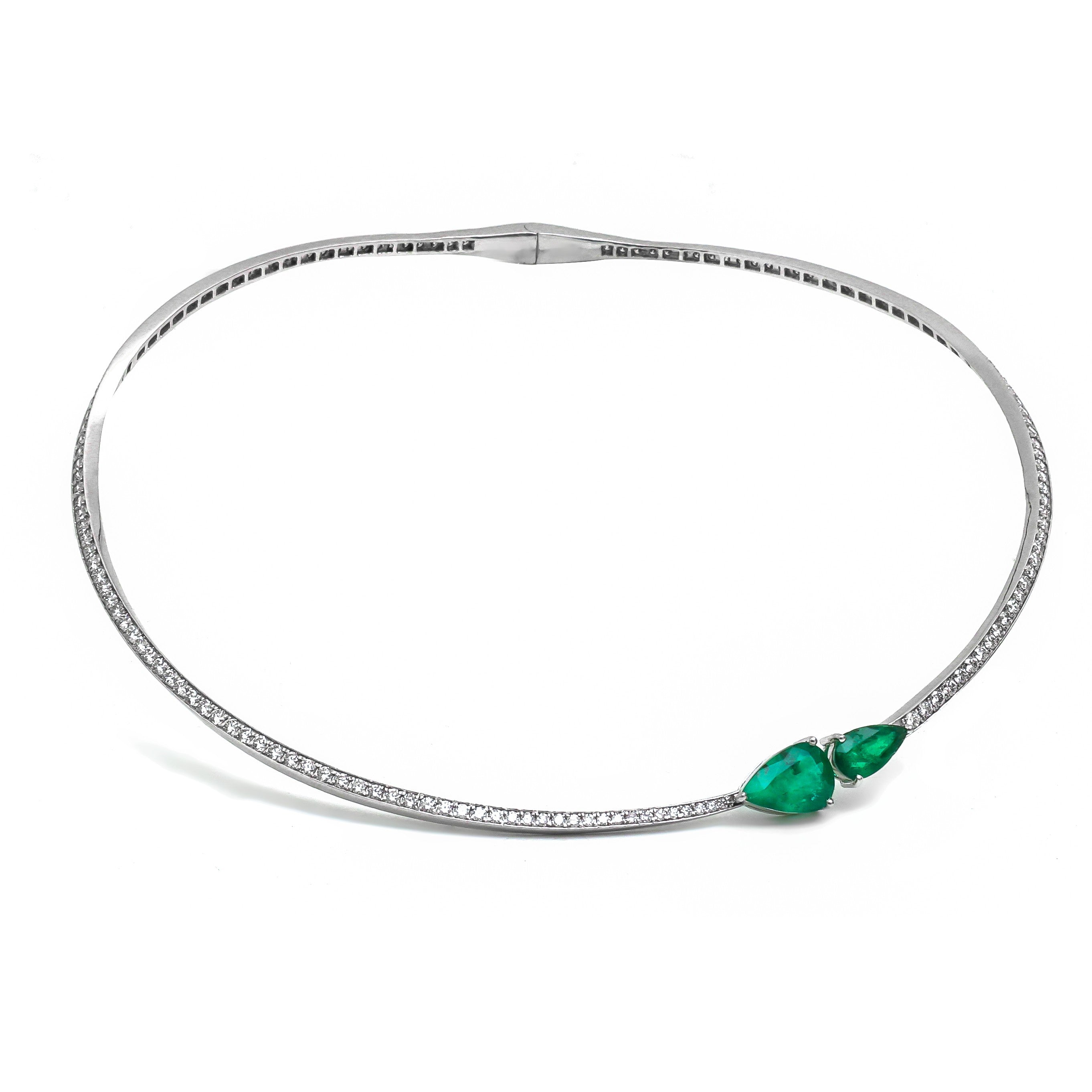 JPNC-840/13191 Emerald Diamond Necklace | 18K