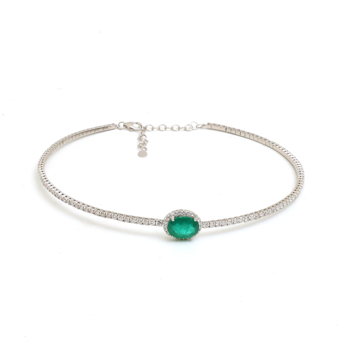 JPNC-846/13676 Emerald Diamond Necklace | 18K