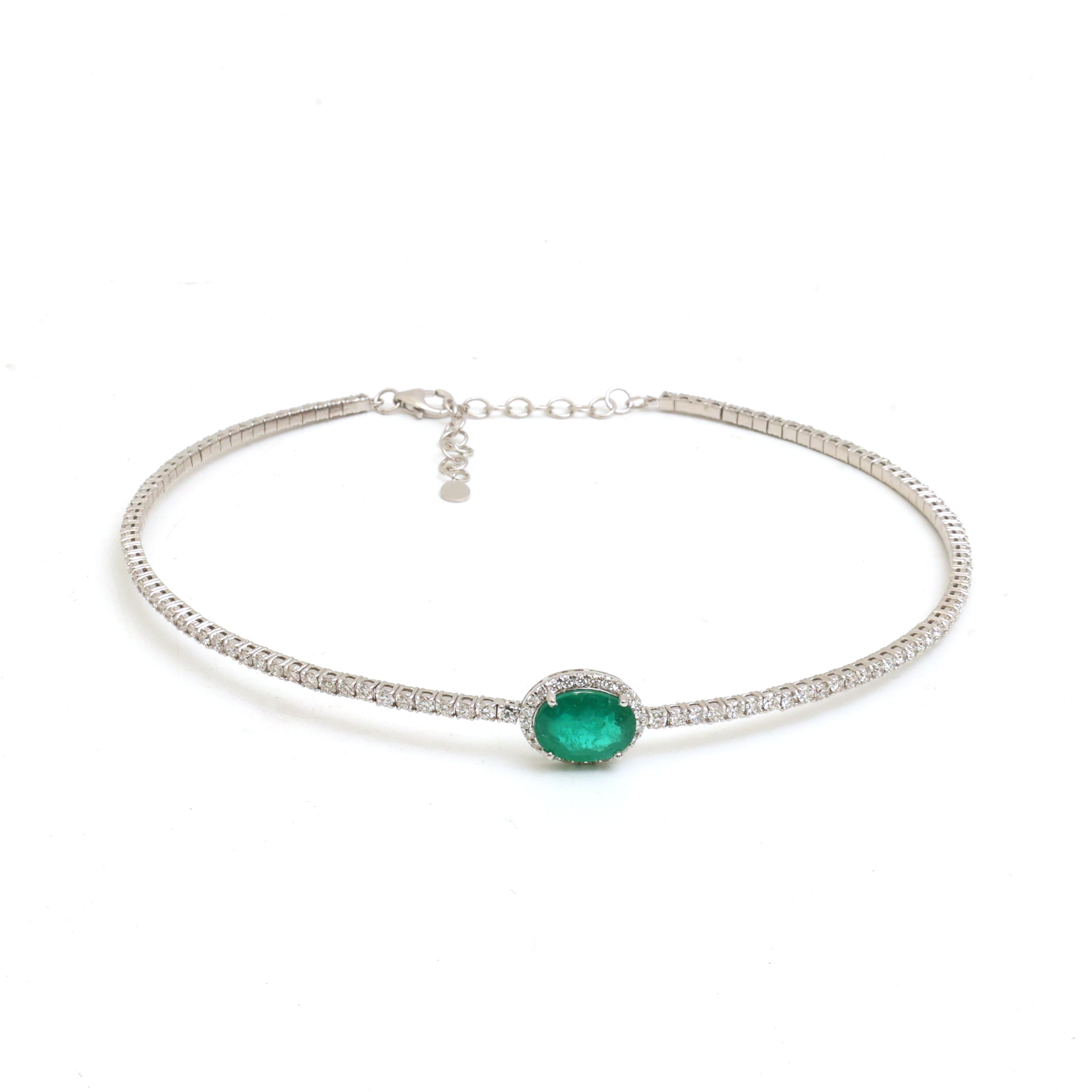 JPNC-846/13676 Emerald Diamond Necklace | 18K