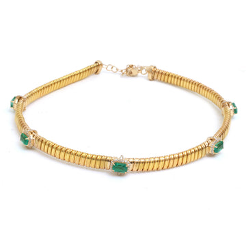 JPNC-847/13677 Emerald Diamond Necklace | 18K