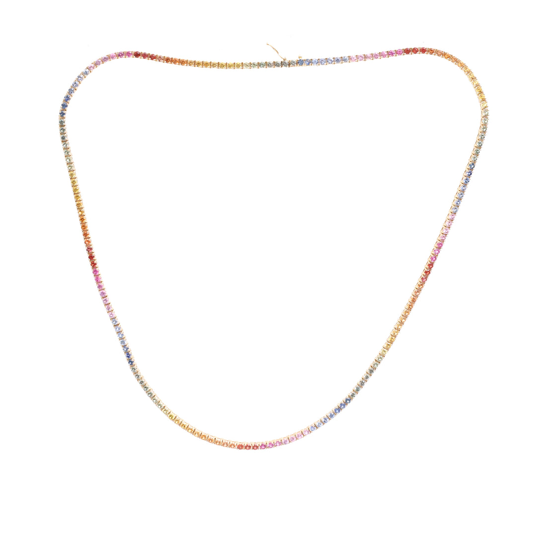 JPNC-849/13734 Rainbow Sapphire Necklace | 14K