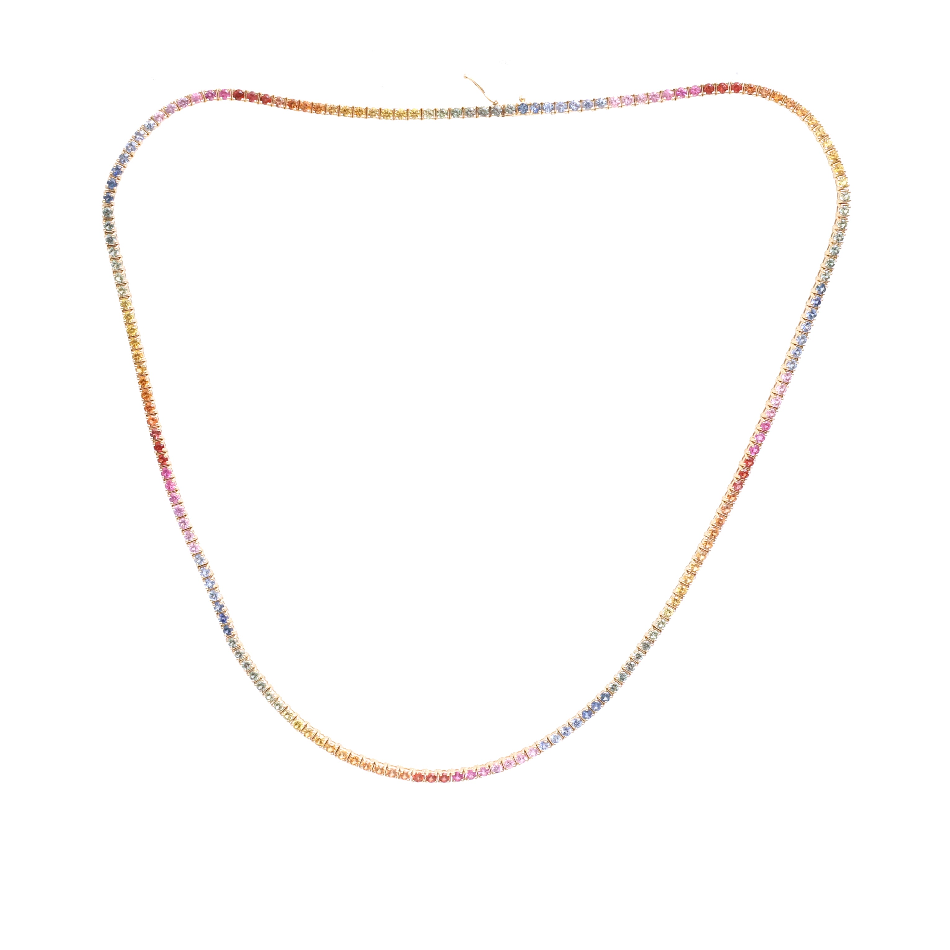 JPNC-849/13734 Rainbow Sapphire Necklace | 14K
