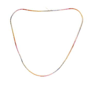 JPNC-849/13734 Rainbow Sapphire Necklace | 14K