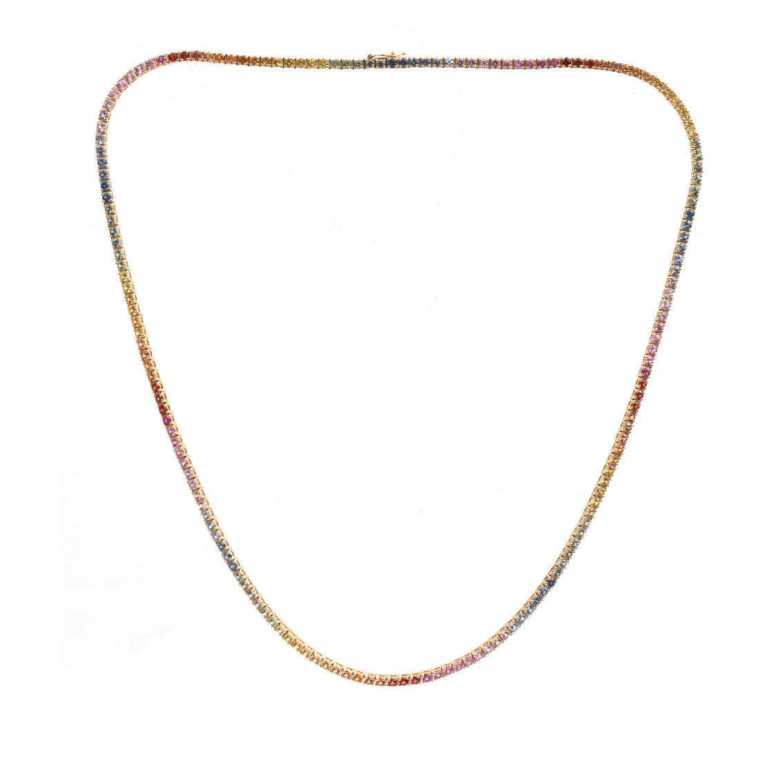 JPNC-852/13760 Rainbow Sapphire Necklace | 14K