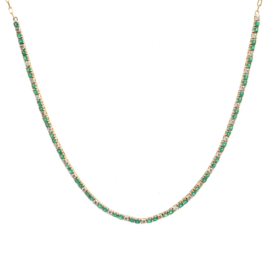 JPNC-853/13761 Diamond Emerald Necklace | 14K