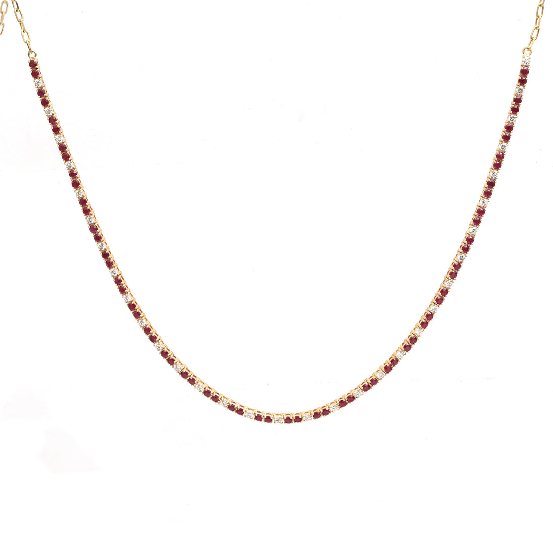 JPNC-854/13762 Diamond Ruby Necklace | 14K