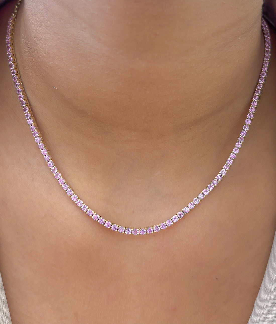JPNC-856/13764 Pink Sapphire Necklace | 14K