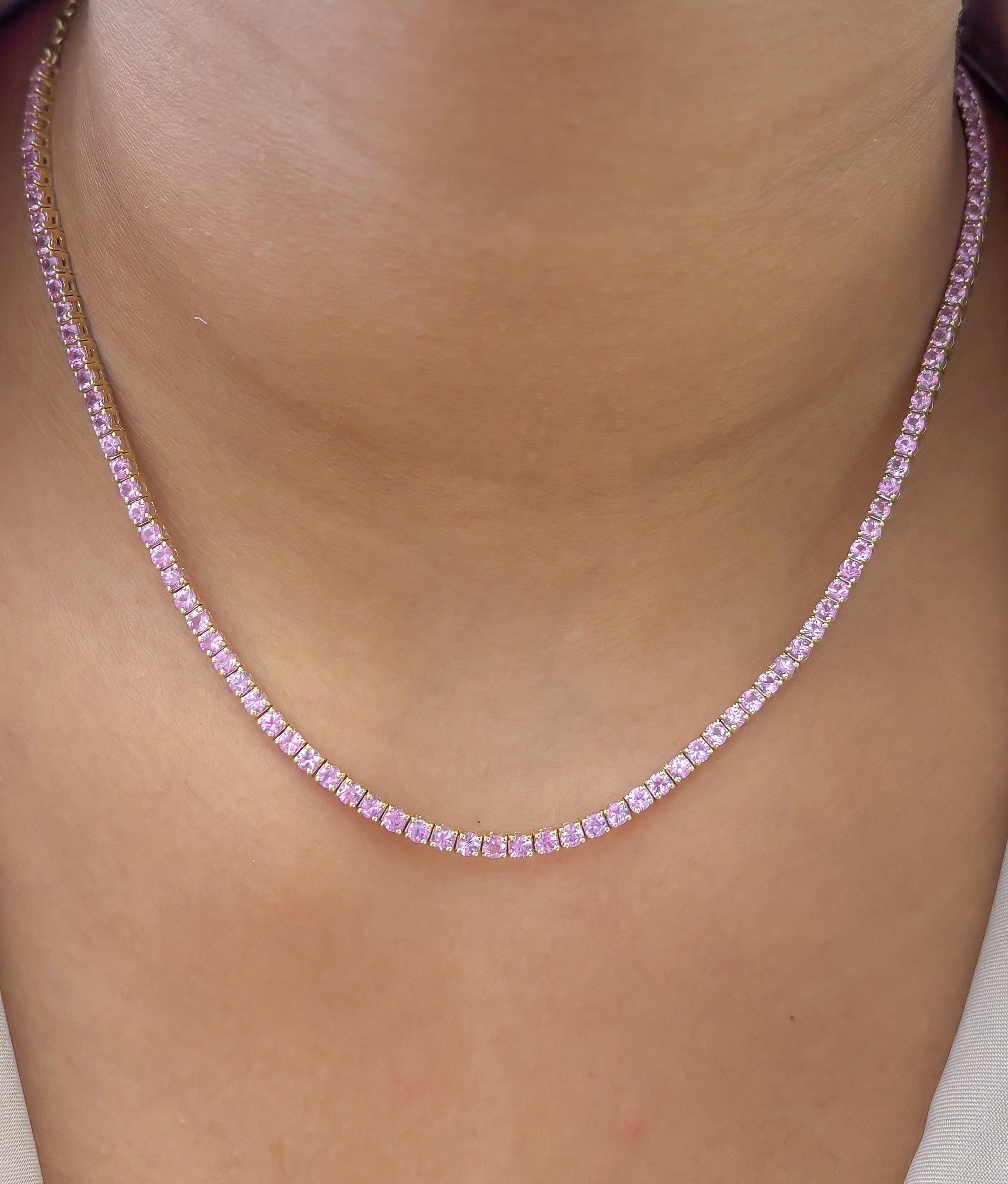 JPNC-856/13764 Pink Sapphire Necklace | 14K