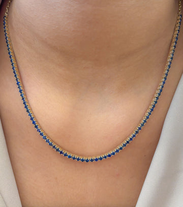 JPNC-858/13766 Blue Sapphire Necklace | 14K