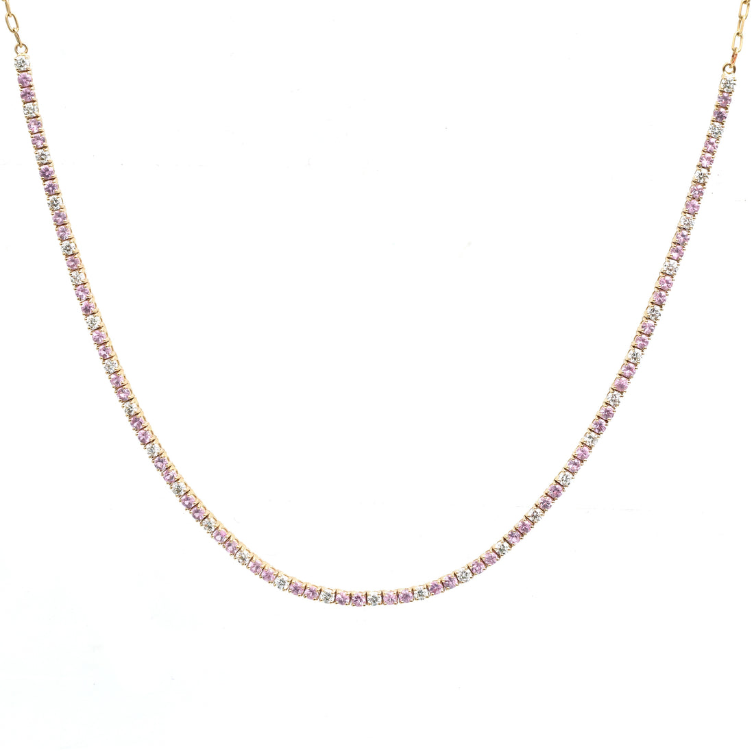JPNC-860/13768 Diamond Pink Sapphire Necklace | 14K