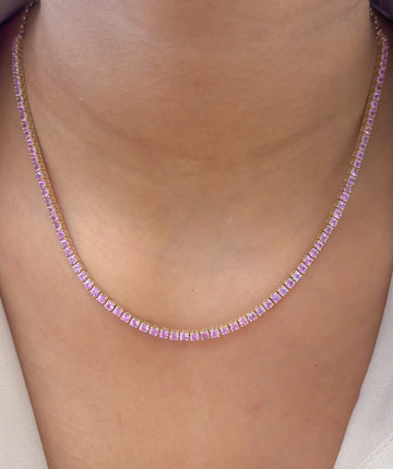 JPNC-864/13772 Pink Sapphire Necklace | 14K