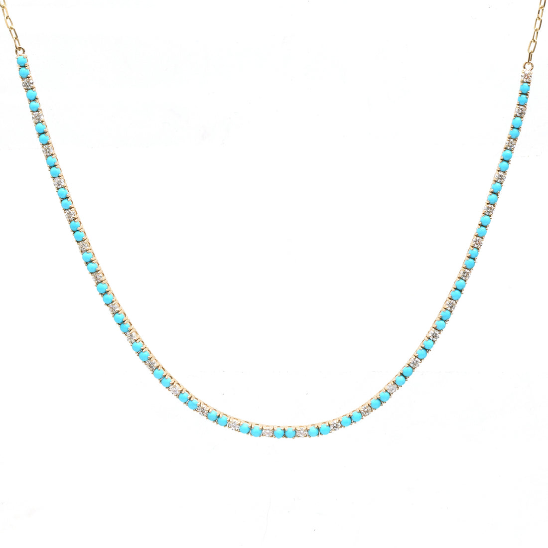JPNC-867/13801 Diamond Turquoise Necklace | 14K