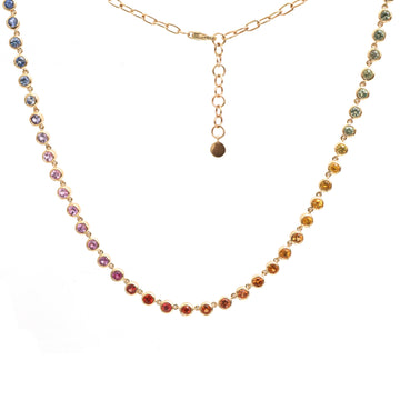 JPNC-870/13804 Rainbow Sapphire Necklace | 14K