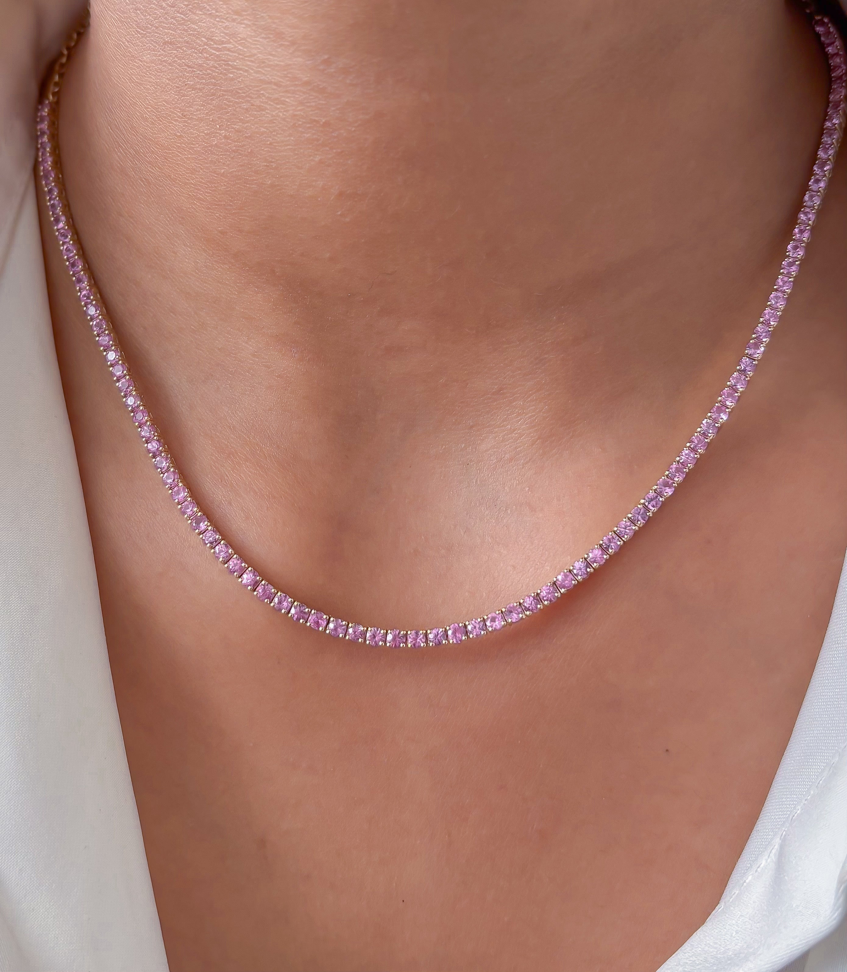 JPNC-871/13805 Pink Sapphire Necklace | 14K