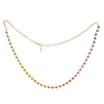 JPNC-875/13896 Rainbow Sapphire Necklace | 14K